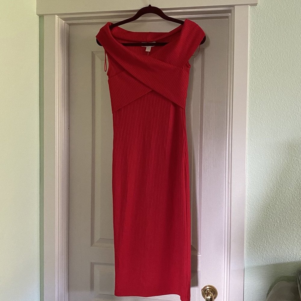 Michael Kors Red Off Shoulder Dress